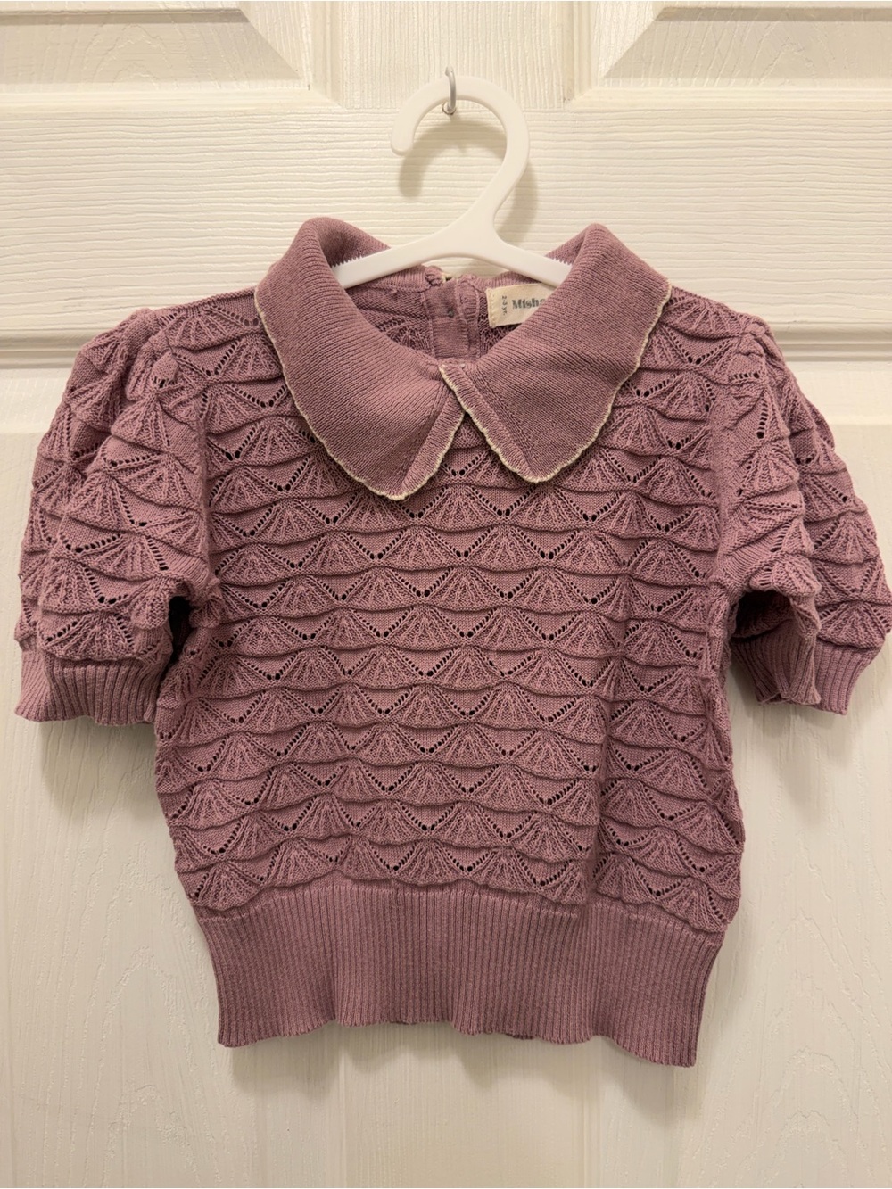 Misha And Puff Eyelet Polo Knit Top